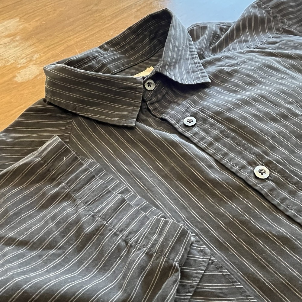 OP Ocean Pacific Men's XL  Button Down Shirt Striped Black